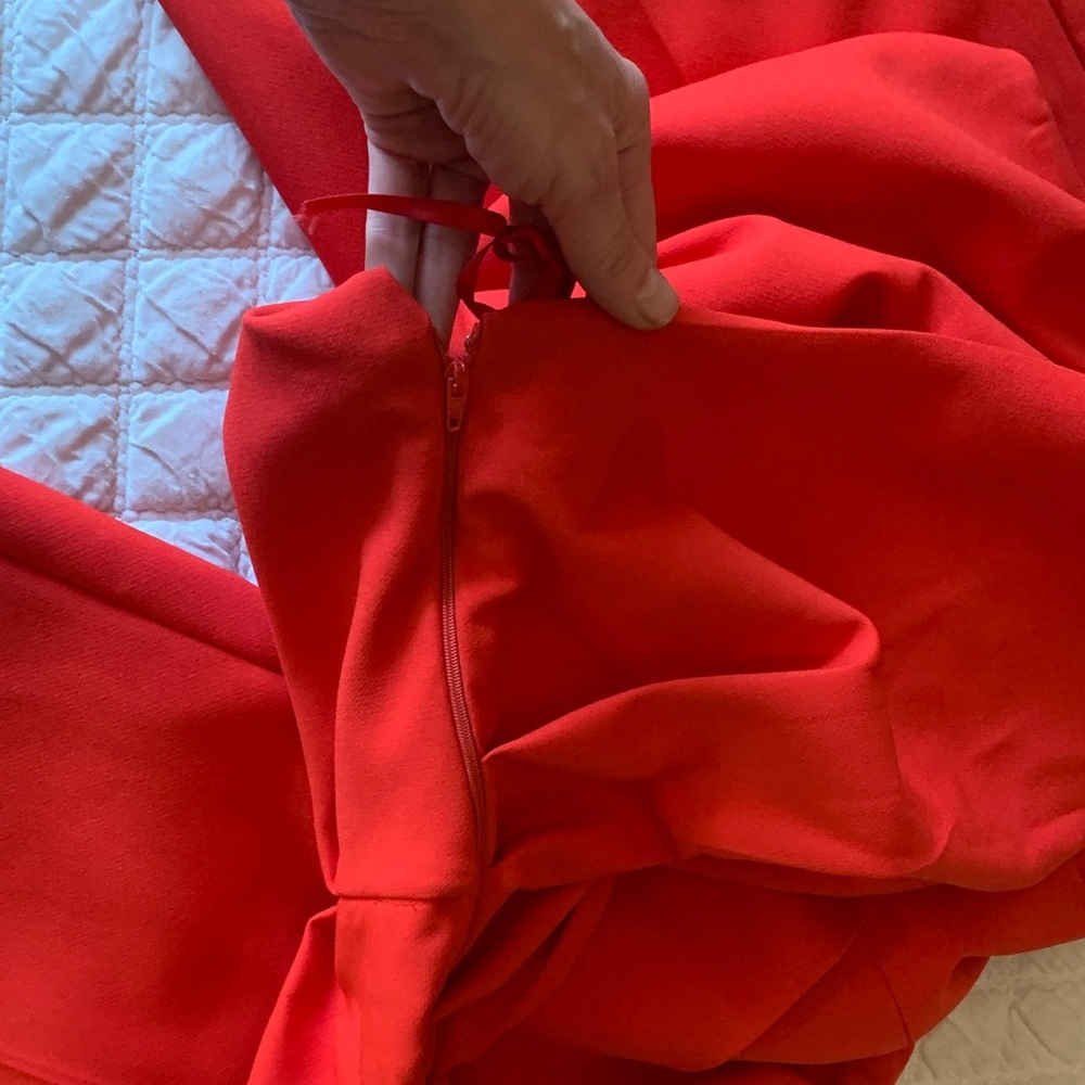 ASOS Vibrant Red One-Shoulder Jumpsuit size 10 tall - Picture 4 of 8